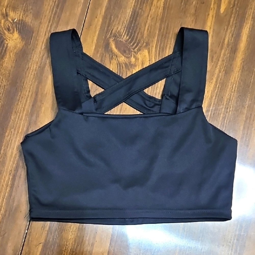 Crisscross Back Black Sports Bralette - Women Intimates